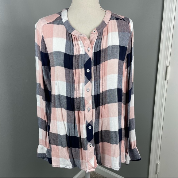 Gibson || Pleated Flannel Button Down Size S - Picture 1 of 5